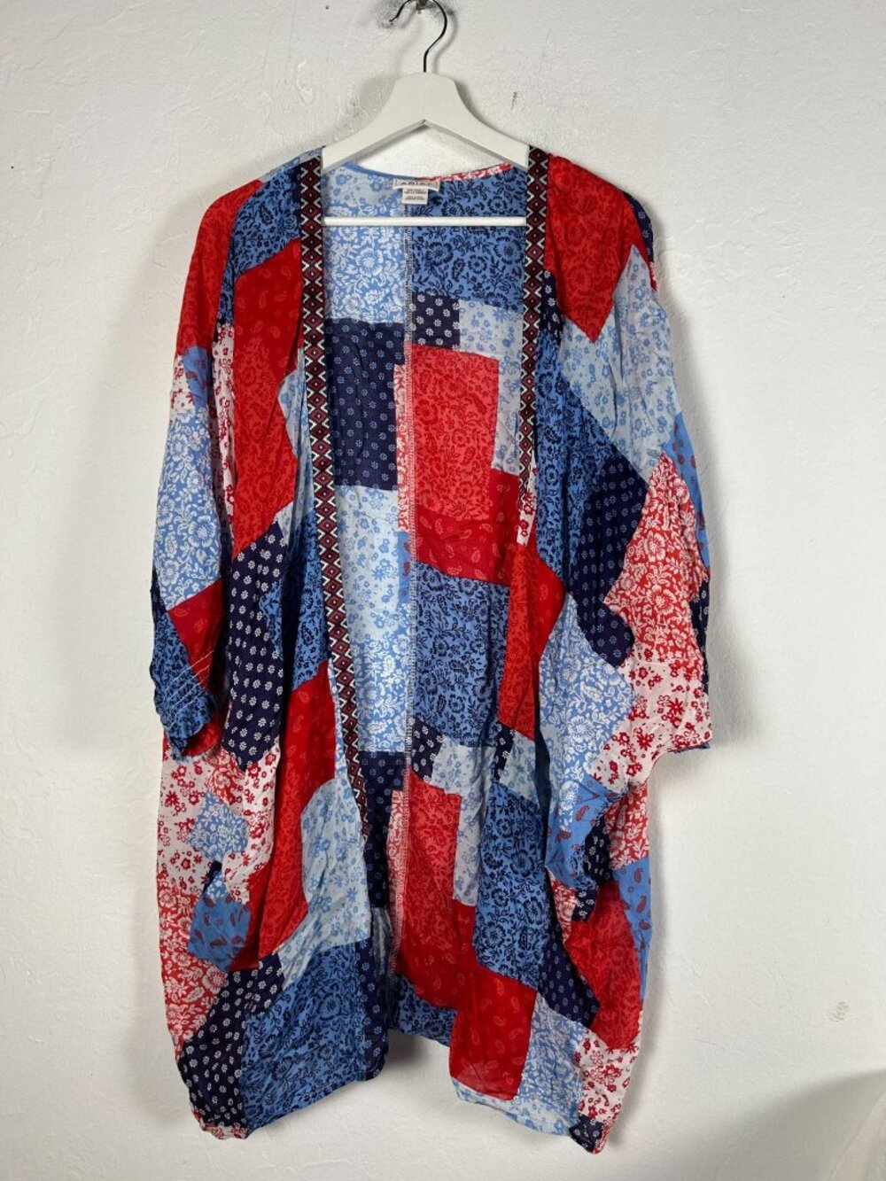 Ariat Women's Americana Patchwork Smokestack Kimono One Size Lightweight Boho